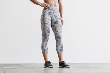 Nobull High-Rise Crop Tie-Dye Women's Tights Black | Australia (SR0928)